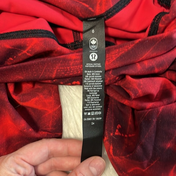 LULULEMON ~ Team Canada Metamorphic Glow Red Team Align 28” (SIZE 6) BRAND NEW - Picture 7 of 7